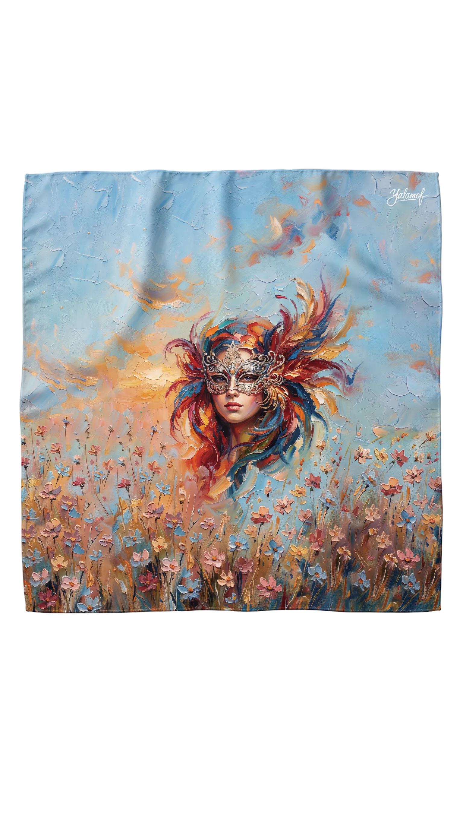 Silk Scarf Venezia Carnival Bloom 70x70