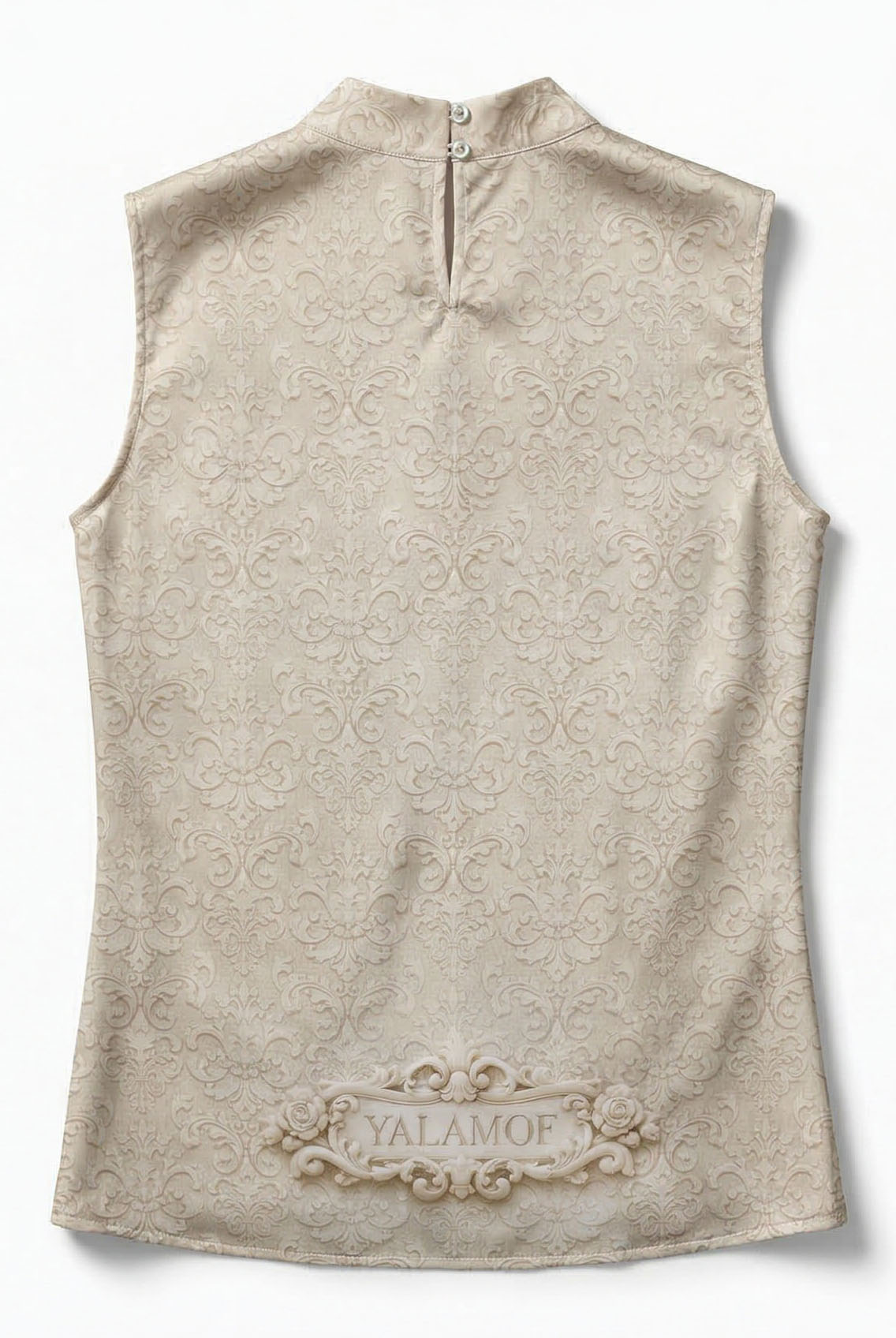High Neck Top in Beige