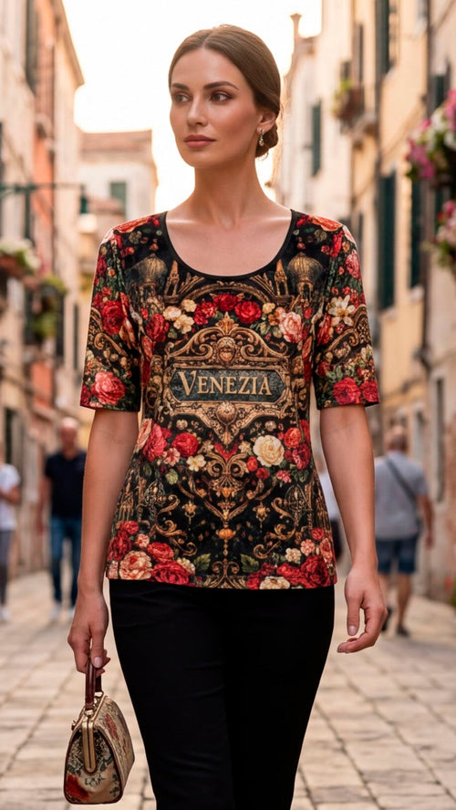 Blouse Ice Velvet with Venetian Motifs