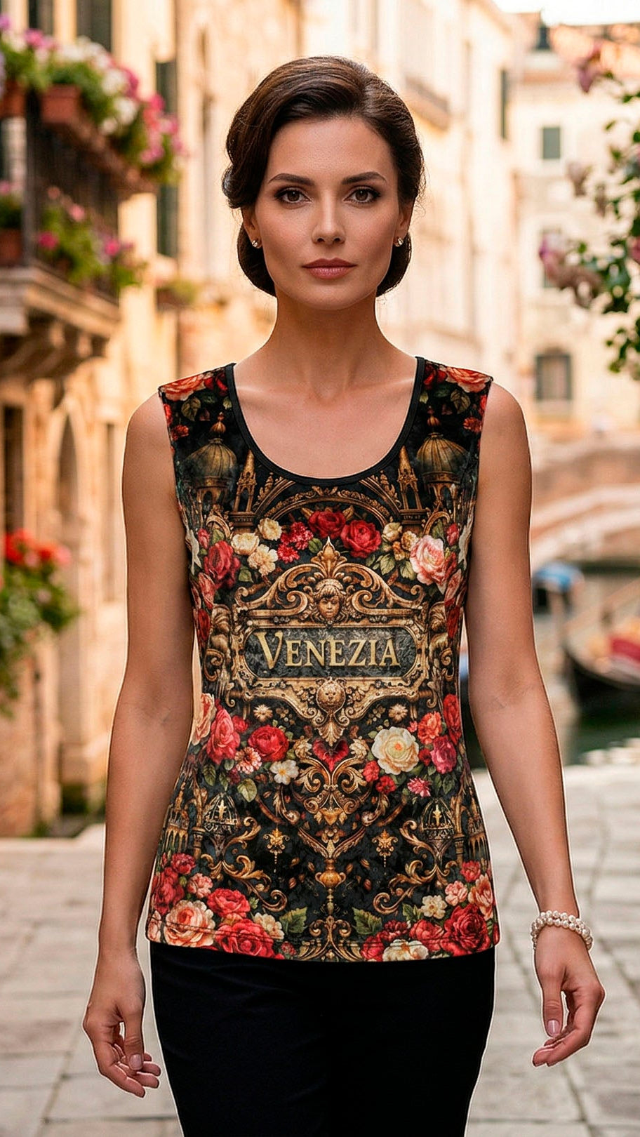 Blouse Ice Velvet with Venetian Motifs