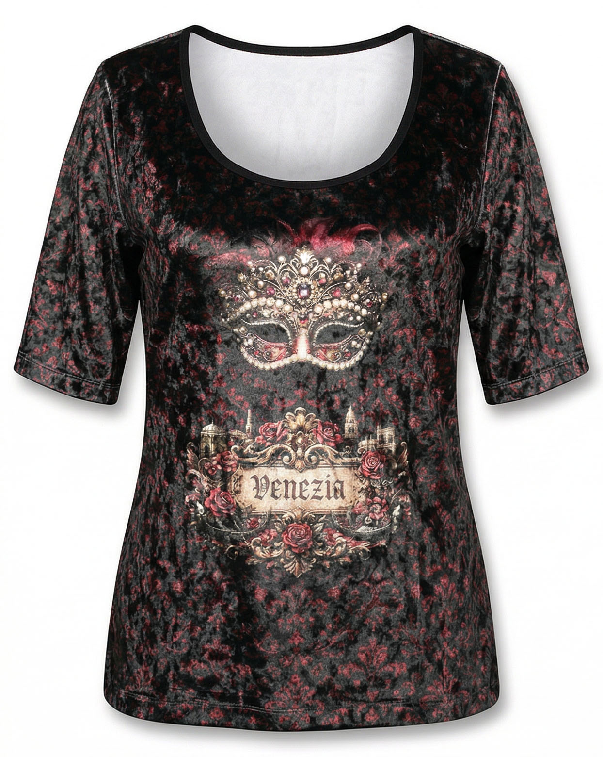 Blouse Ice Velvet in Cherry