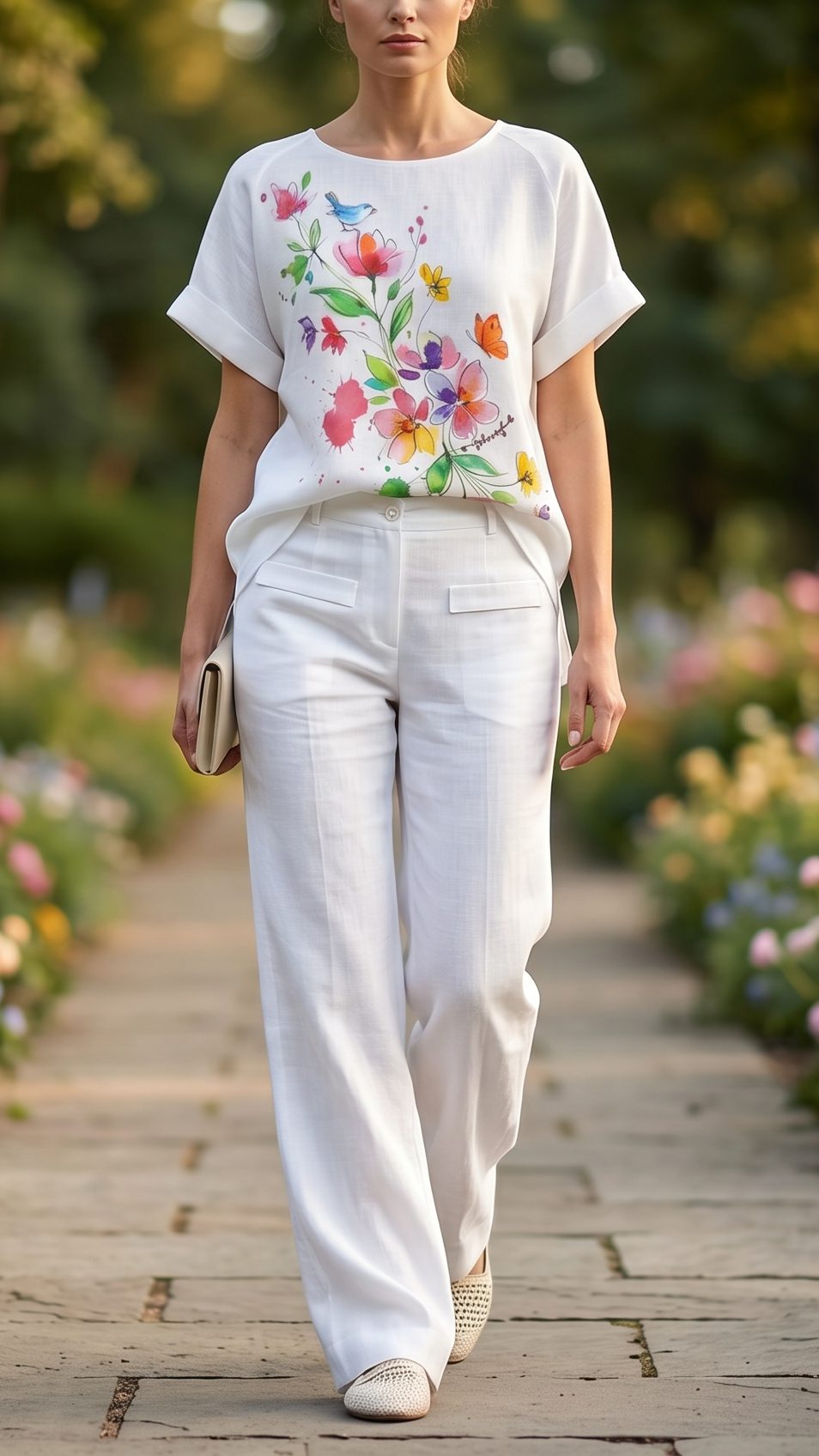 Linen Women's Trousers Vita Bianca