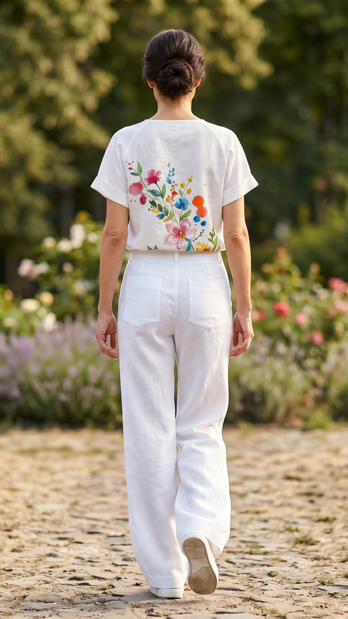 Linen Women's Trousers Vita Bianca