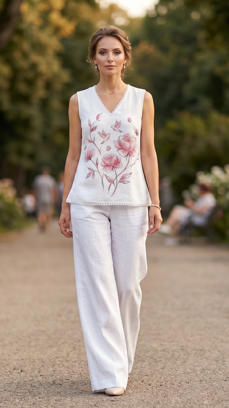 Ленен Топ с Финна Дантела Vita Peony