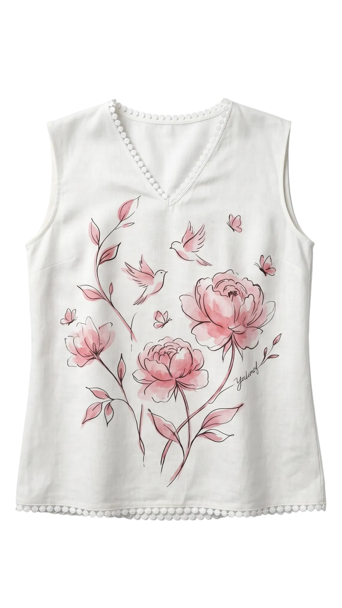 Ленен Топ с Финна Дантела Vita Peony