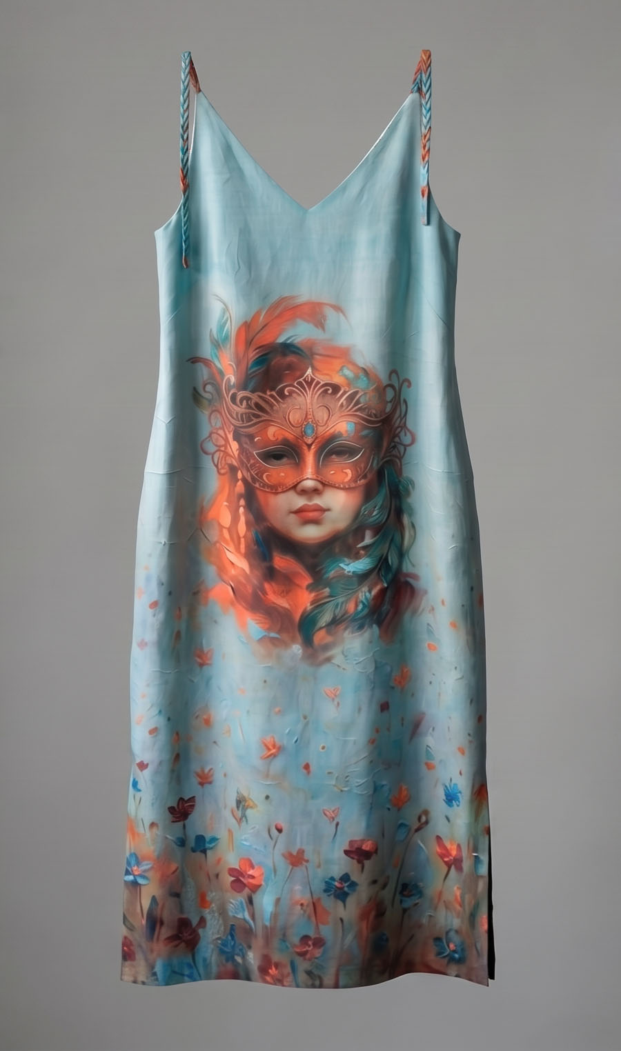 Incanto Summer Linen Maxi Dress with Impasto Print