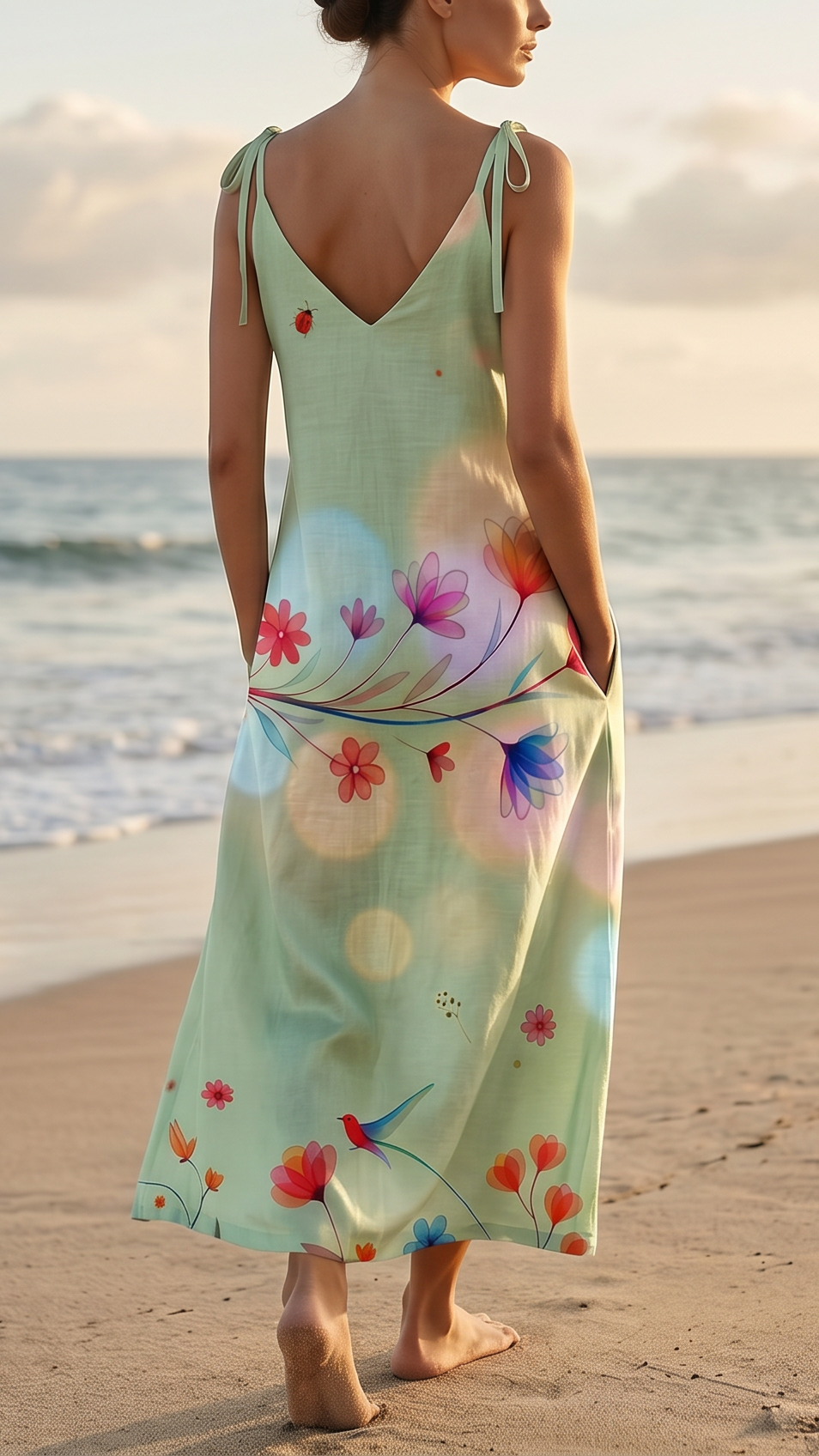 Vita Bloom Summer Linen Maxi Dress