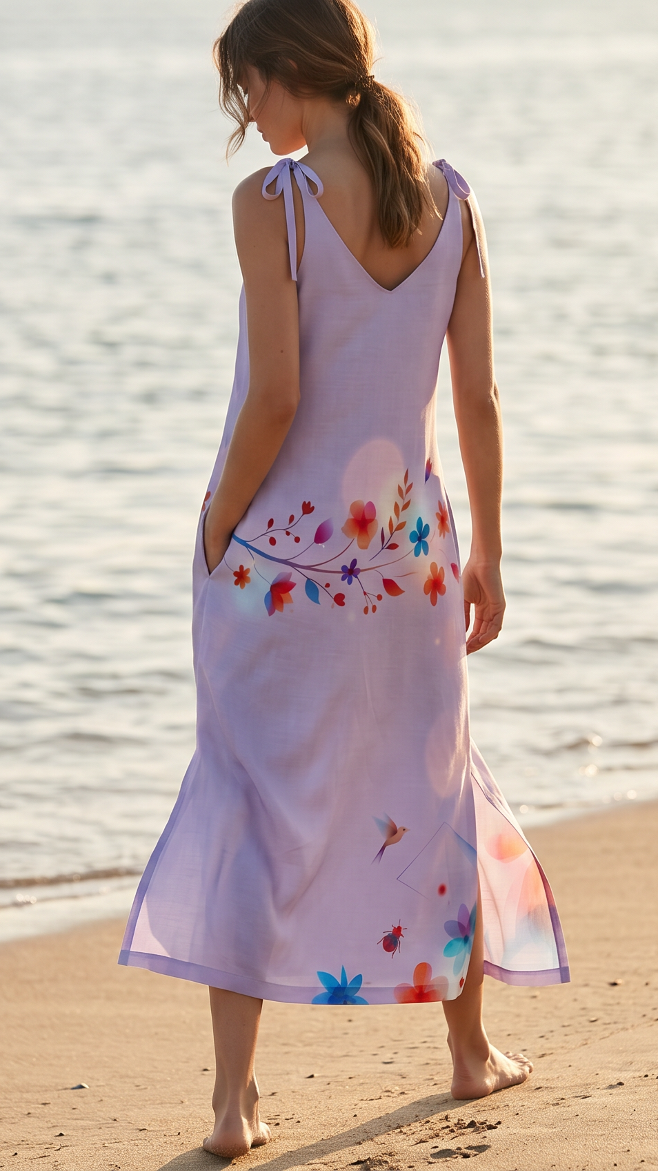 Vita Bloom Summer Linen Maxi Dress