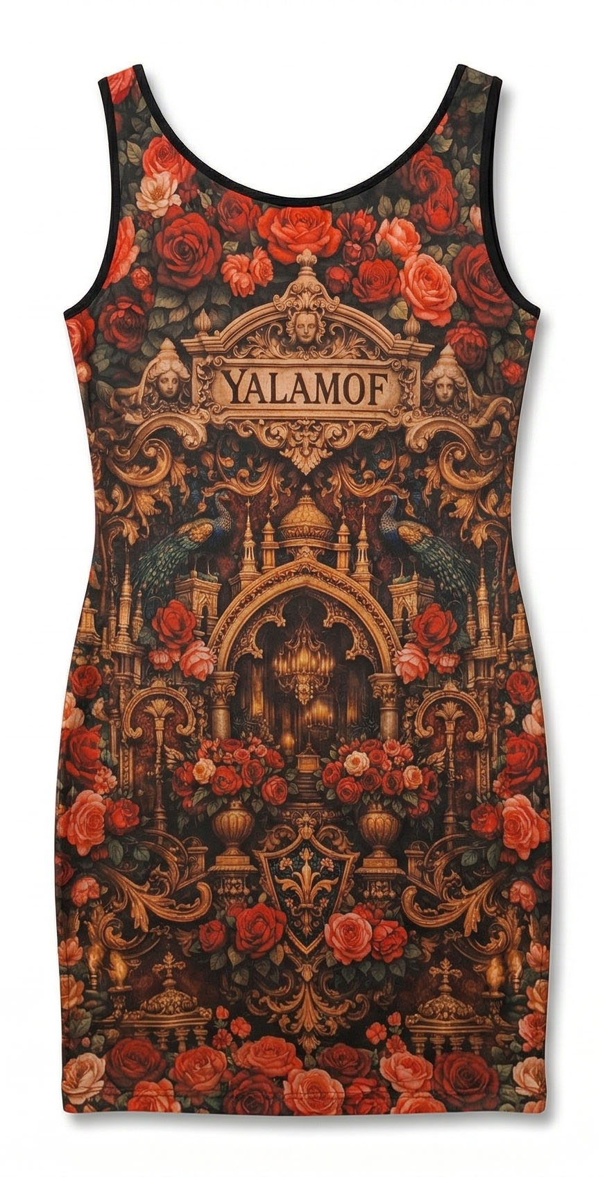 Sleeveless Dress with Venetian Motifs