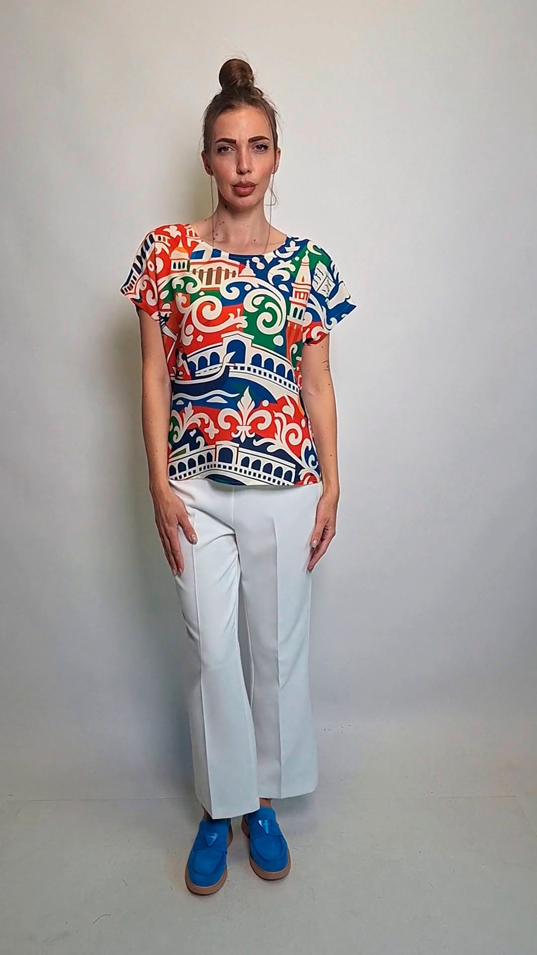 Mosaiko Colorful Short Sleeve Blouse