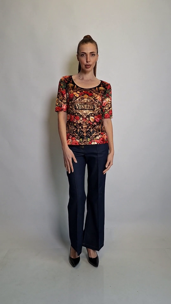 Blouse Ice Velvet with Venetian Motifs