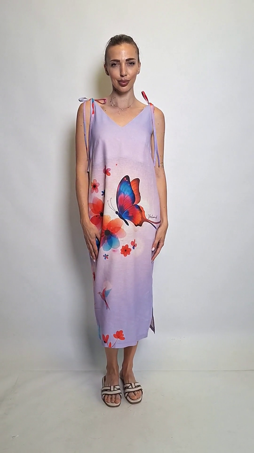 Vita Bloom Summer Linen Maxi Dress
