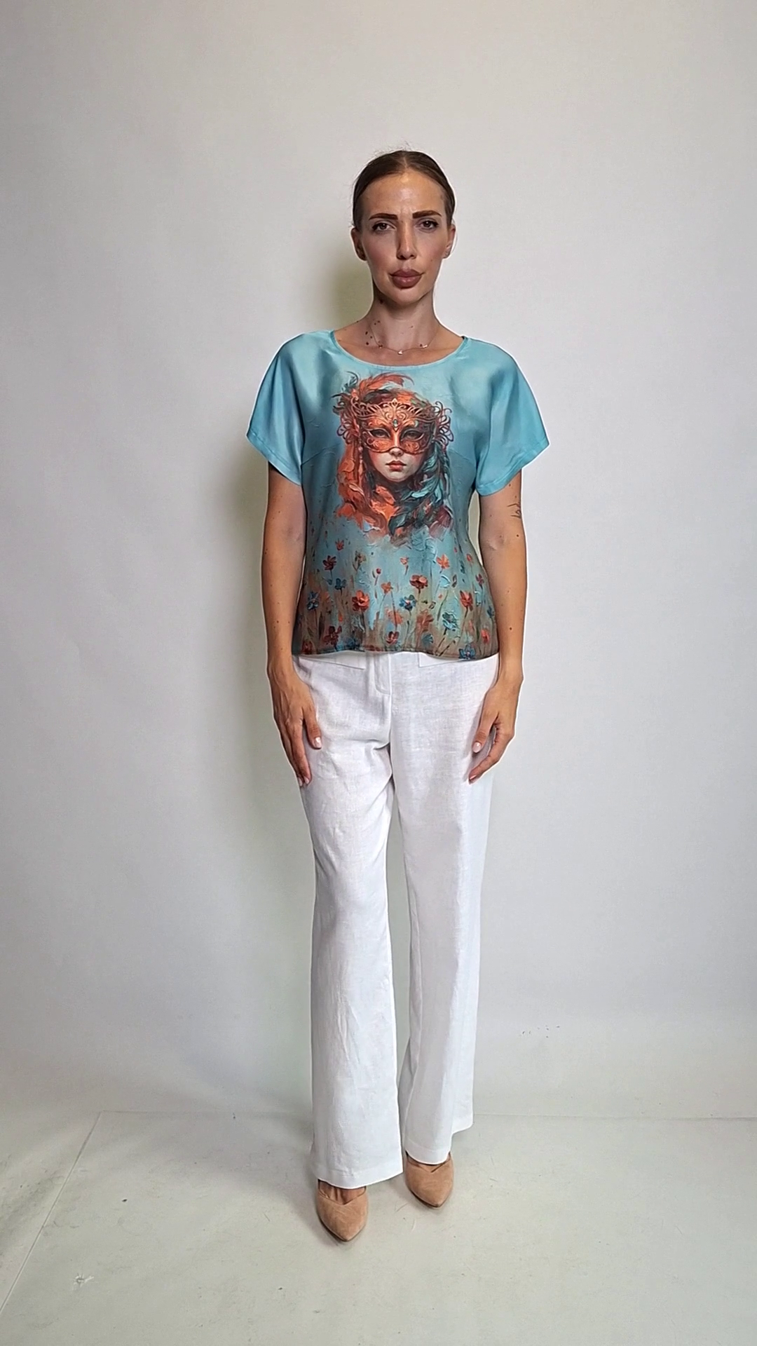 Blouse Venezia Carnival Mask Impasto