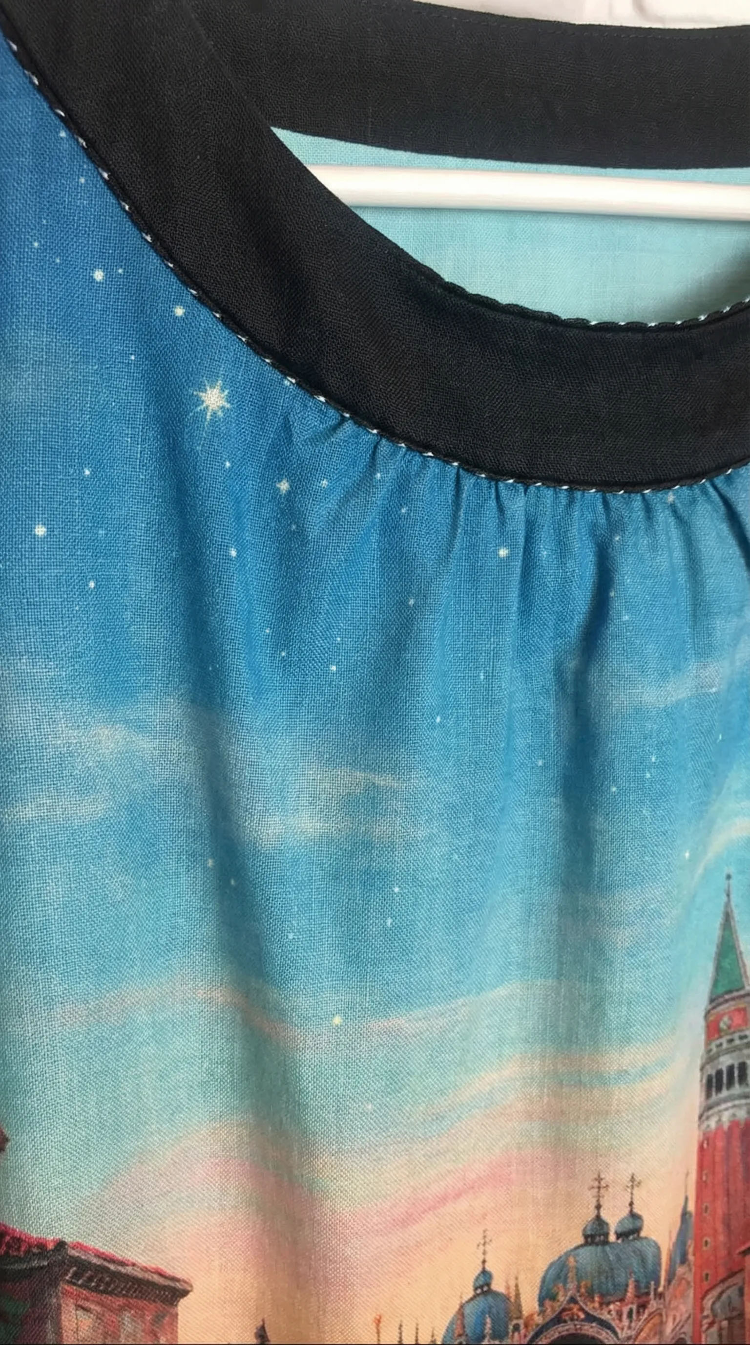 Linen Dress with Artistic Painting